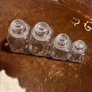 Vintage Anchor Hocking Apothecary Jar Canister Set with Lids, Set of 4: 2L, M, S